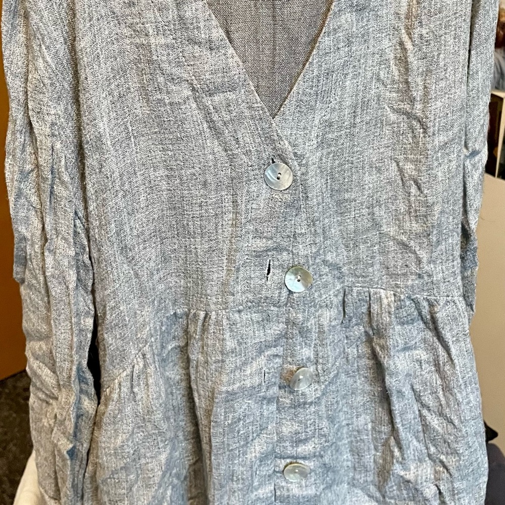 Grey Zara v neck peplum top